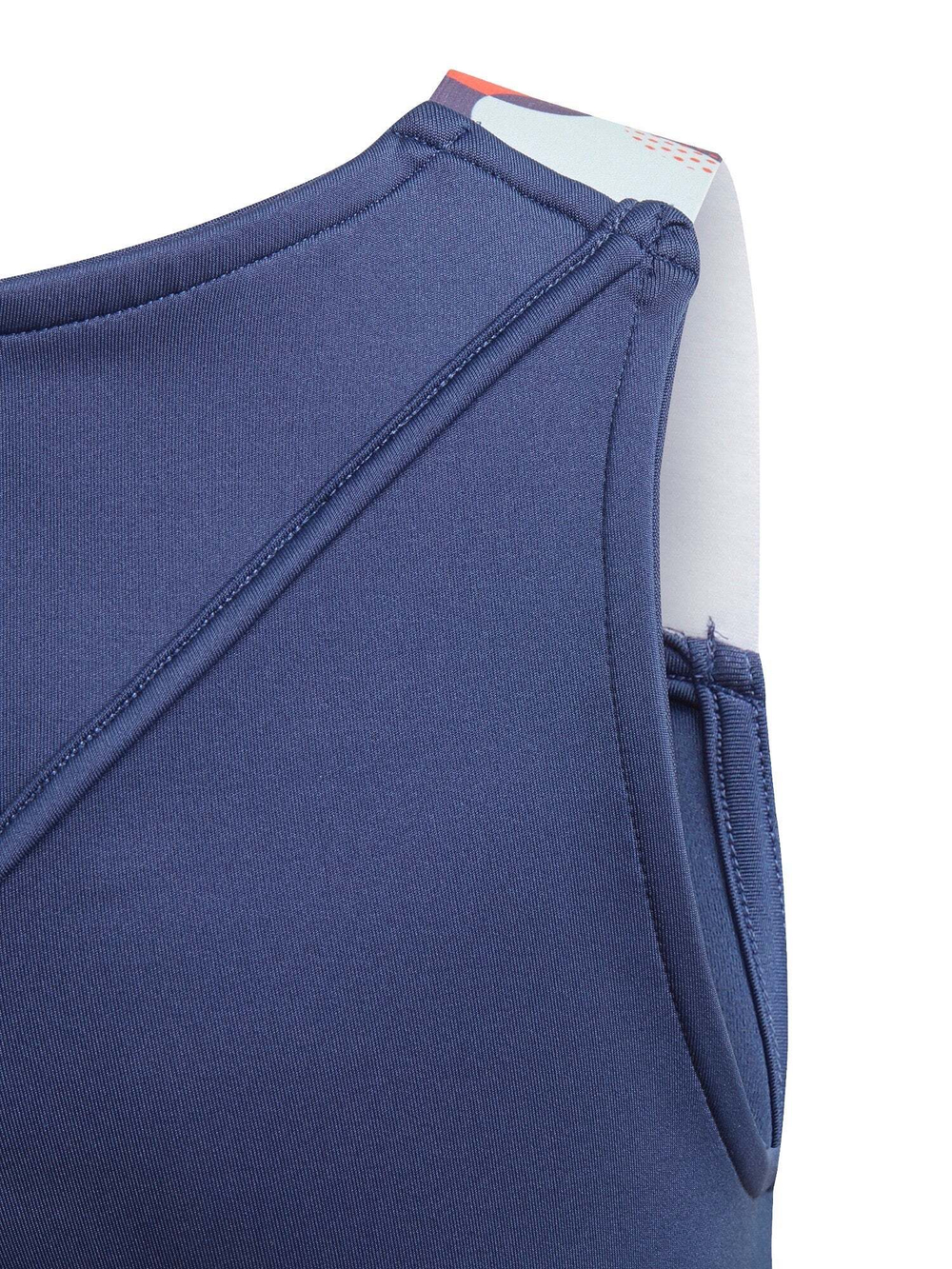 Футболка для девочки теннисная Adidas G Keyhole Tank - tech indigo/shock yellow