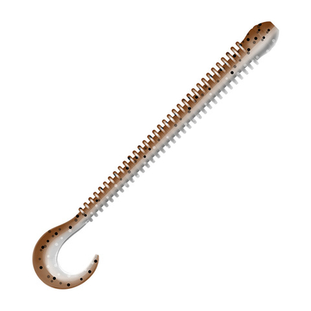Приманка ZUB-WORM-ZANDER 108мм(4,3")-5шт, (цвет 031) карамель верх-натурал низ
