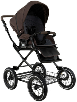 Детская коляска Roan Bass Next Classic d12 2.0 2 в 1 BNC/83/2 Turkish Coffe/Black/руч.Cappuccino