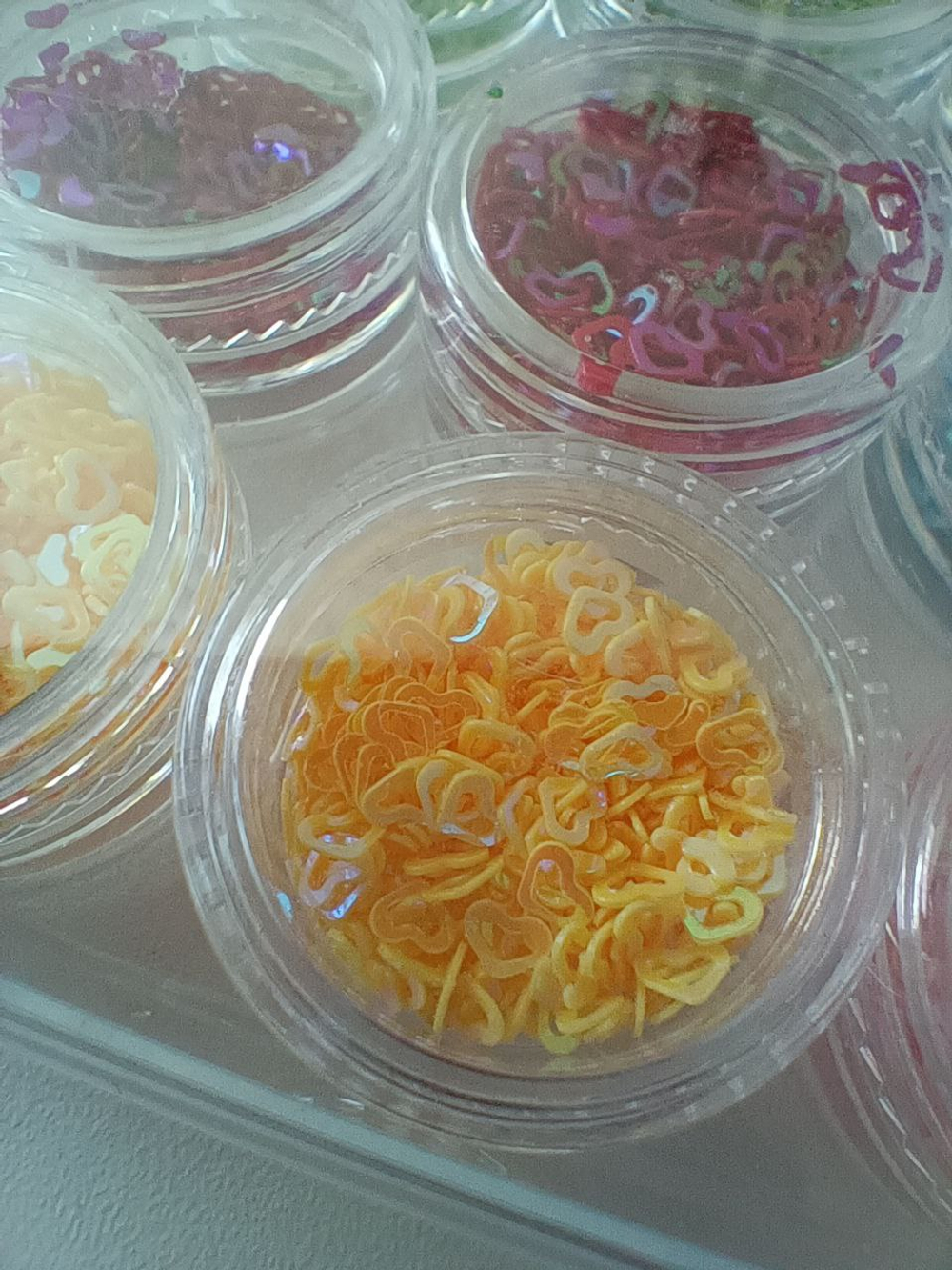 Набор глиттера в баночках "Сердечки"