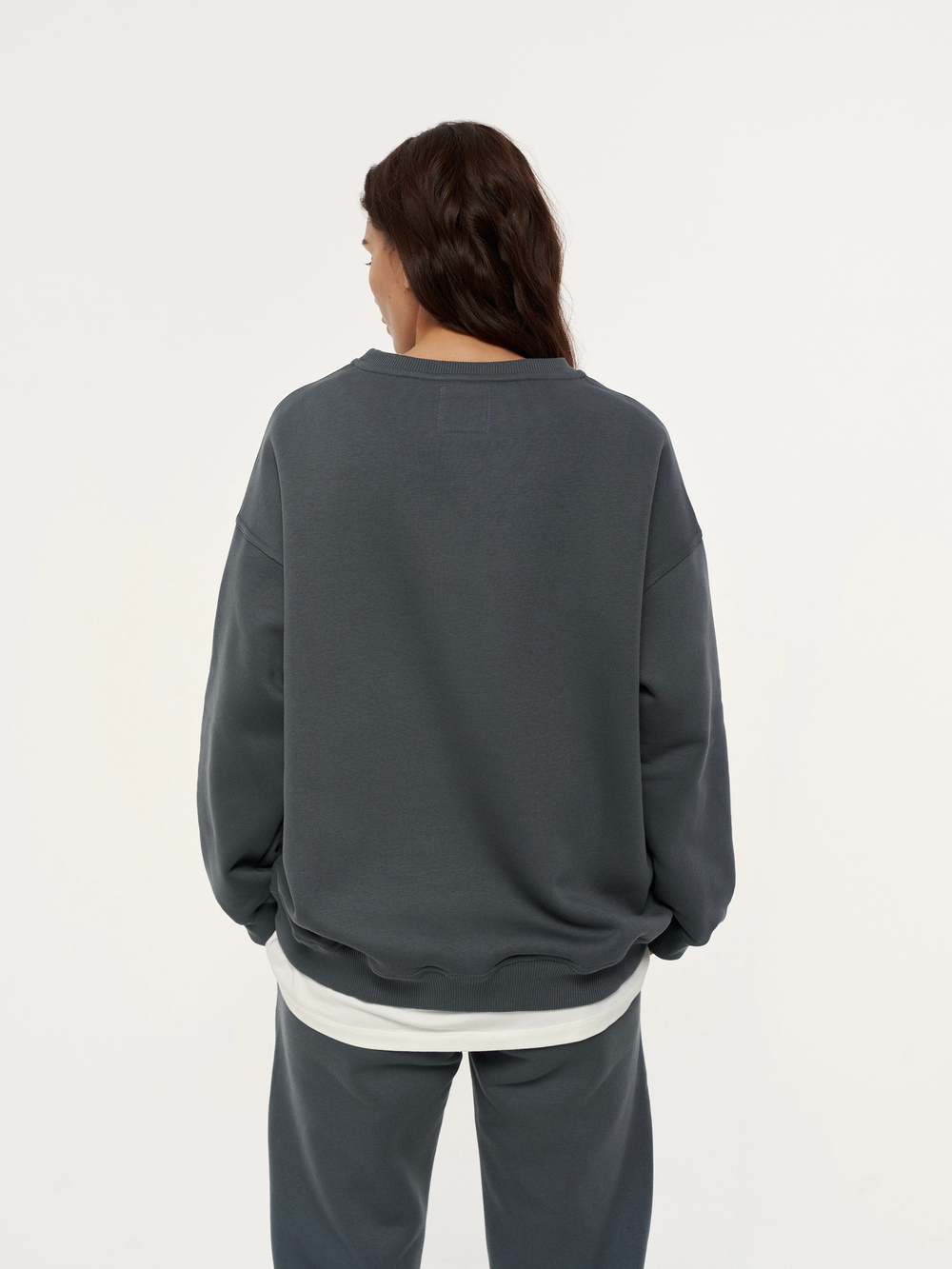 Толстовка оверсайз утеплённая графит