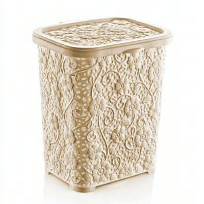 Корзина для стирал. порошка Ажур 6 лт кремовый ш