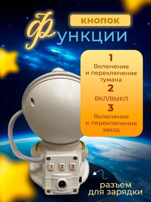 Ночник проектор звездного неба на пульте управления