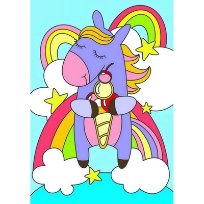 Картина по номерам 20*30см "Радужный единорожка" (Lori)