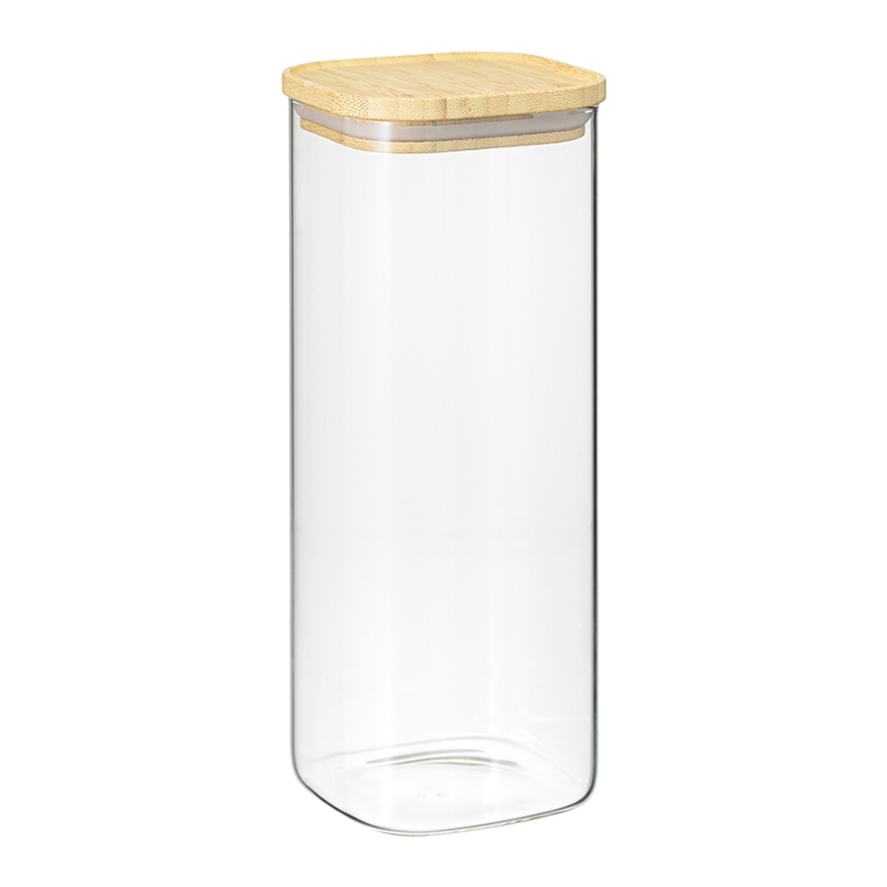 Банка для хранения квадратная Glass Bamboo 1.9 л