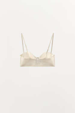 ZARA БЮСТГАЛЬТЕР НА КОСТОЧКАХ ИЗ ПОЛИАМИДА, ЖЕЛТОВАТО-БЕЛЫЙ