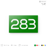 Номер на дверь 283, табличка на дверь для офиса, квартиры, кабинета, аудитории, склада, зеленая 120х70 мм, Айдентика Технолоджи