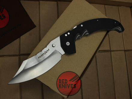 Нож Cold Steel Myhem - рукоять G10, черные полосы, клинок сатин