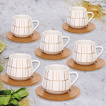 Кофейный набор 12 предметов «Скарлетт» (6 кружек 90мл+6 блюдец), прямоугольники