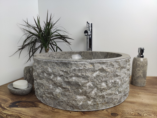 Раковина из мрамора Drum Grey Marmo Medium DM-60206 45*45*17