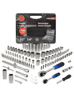 Набор инструмента 108пр.1/4''&amp;1/2''(6гр.)(4-32мм) Forsage F-41082-5EURO