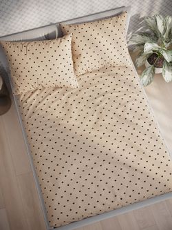 Постельное белье перкаль Сказка "Котики (беж)/Адель" 2-спальное Наволочка 50х70 см 2 шт Простынь на резинке 160x200 см Пододеяльник 175x215 см