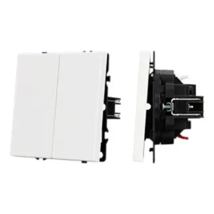 Механизм выключателя двухклавишный перекрёстный SWT-NOBE-MKX2-SFPL-WH (230V, 10A) (Arlight, Белый кварц) 061795