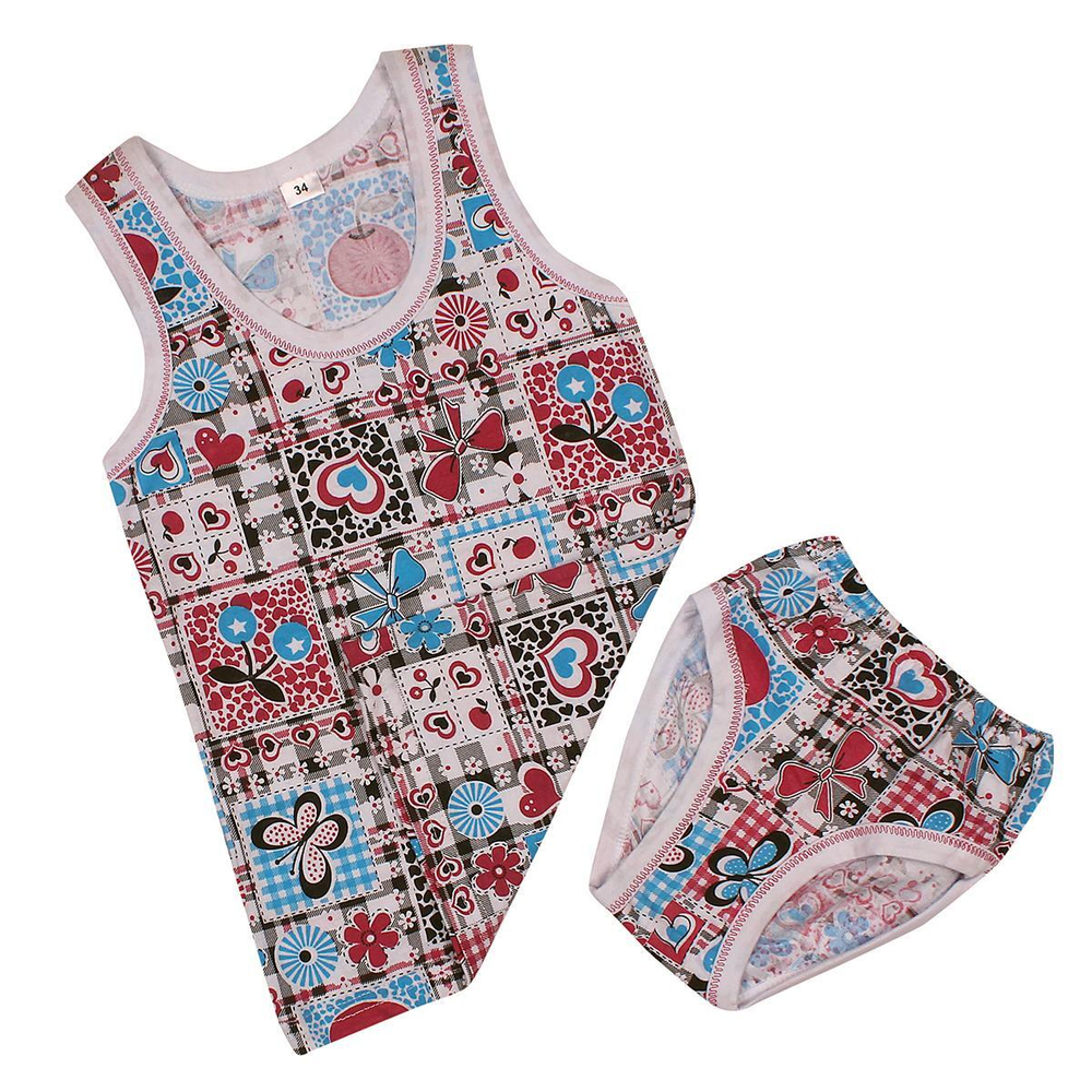 Комплект майка+трусы для девочек "Figures" SM243 р.86 Мультиколор, 1 шт.