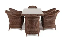 "Эспрессо" обеденная группа плетеная, цвет коричневый