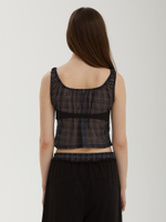 Топ Halter Strap Plaid Sleeveless
