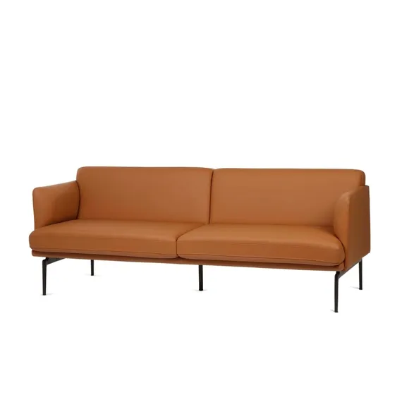 Диван Bisq 211 см, коричневая кожа