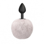 Анальная пробка с хвостом Emotions Fluffy White (Цвет: черный с белым)