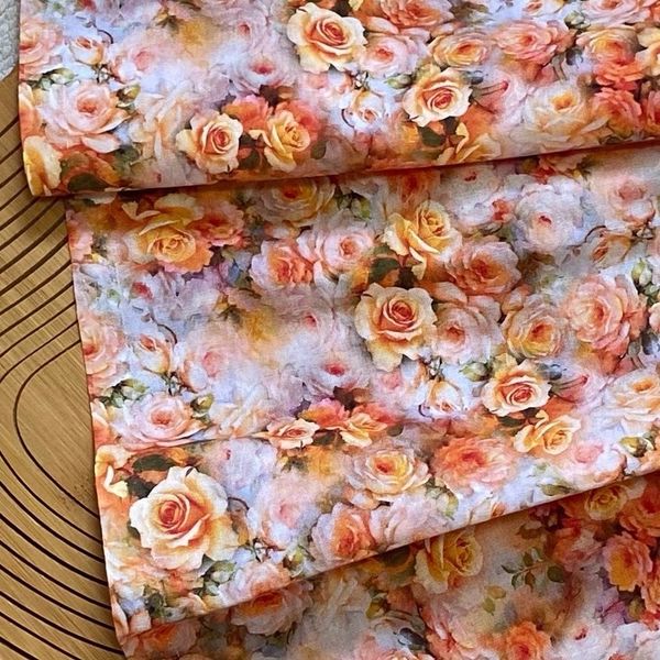 Желтые Розы, 100% хлопок Handmade Fabrics 4