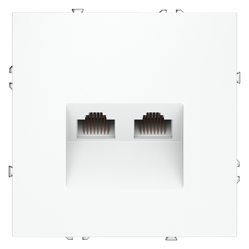 Розетка компьютерная встраиваемая VOLTUM S70 двойная RJ45+RJ45 кат.6, (белый матовый)