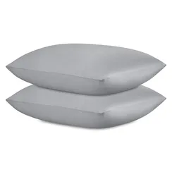 Набор наволочек из премиального сатина светло-серого цвета из коллекции essential, 70х70 см