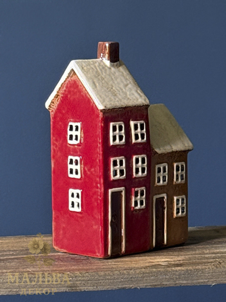 Декоративный подсвечник "Двойной домик" из керамики CAMPO Home & Garden 11,5x7xH18 см