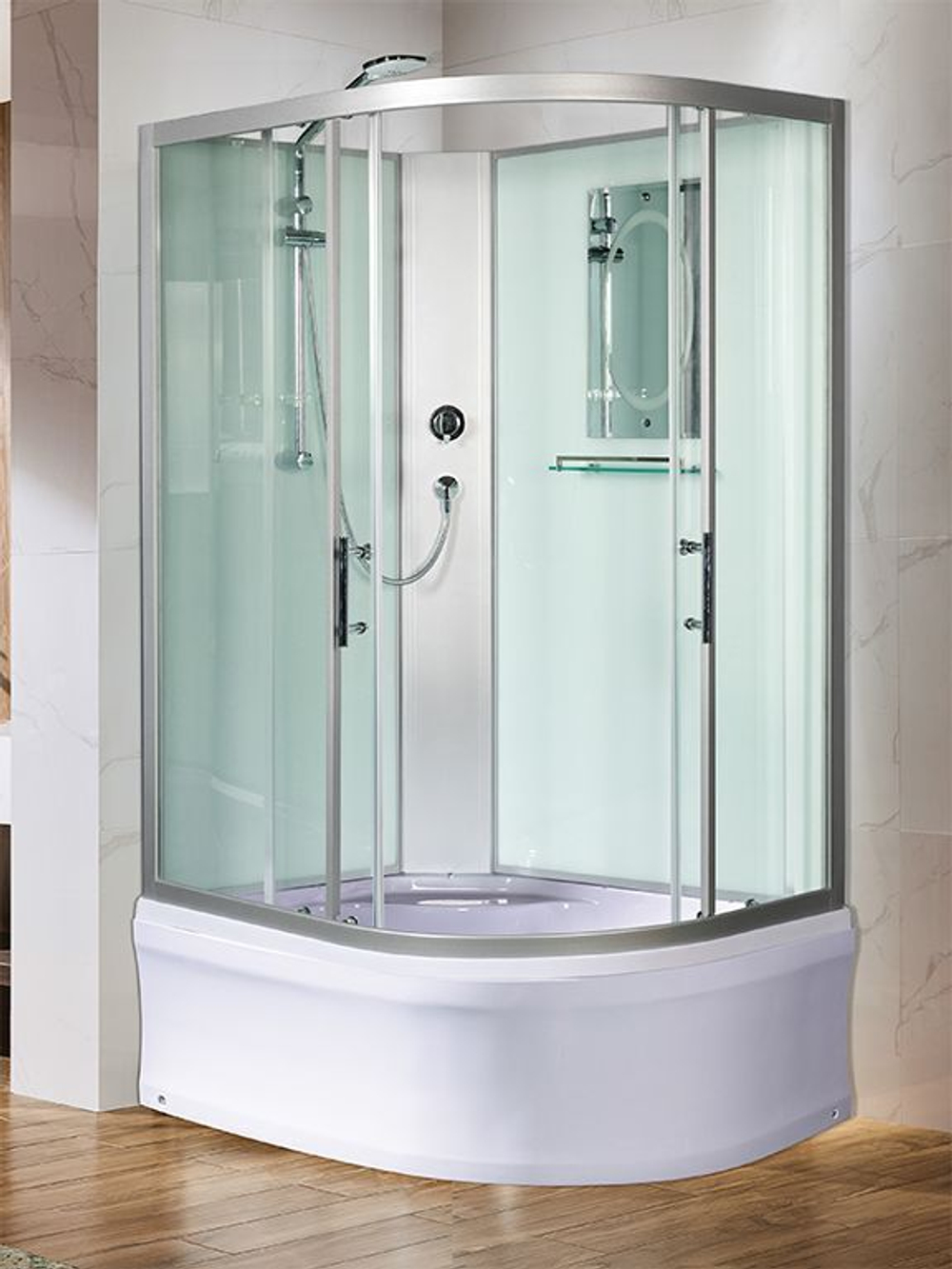 Душевая кабина WeltWasser  WW500 HALLE 1201 L 120х90 см,  прозрачное стекло, поддон низкий, левосторонняя