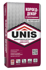 Штукатурка UNIS ЮНИС КОРОЕД-ДЕКОР КРУПНОФРАКЦИОННЫЙ декоративная белая цементная  25 кг
