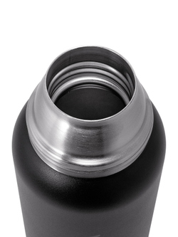 Термос Relaxika 103 (1 литр), черный (стикерпак "Зимний спорт")