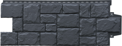 Фасадная панель "Крупный камень Стандарт" - Графит