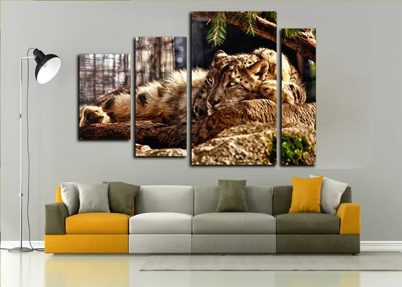 Модульная картина "Спокойный леопард"