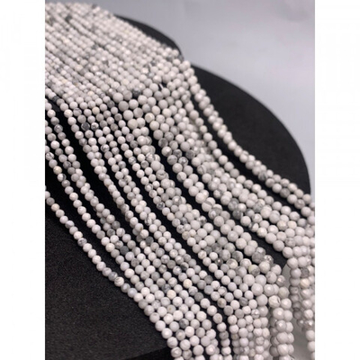 15294 Кахолонг (магнезит) 3 мм огранка, нить 38см