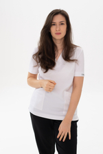 Блуза спорт трикотаж с V-вырезом