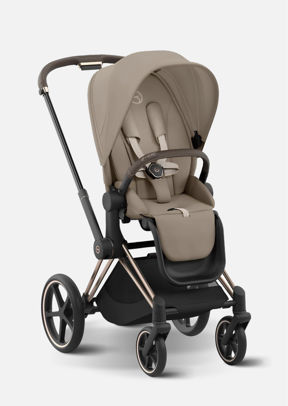 Cybex Детская коляска Priam IV Chrome Brown 3 в 1 цвет Cozy Beige