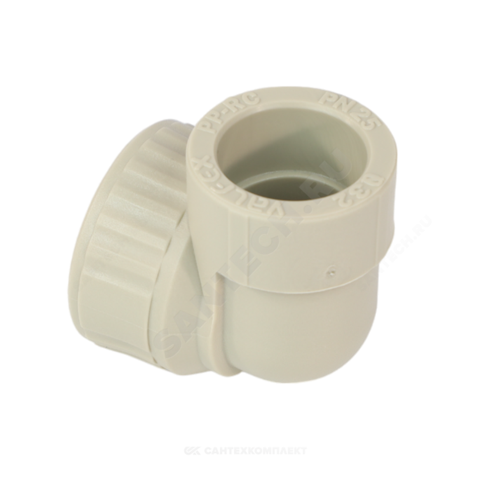 Угольник PP-R комбинированный серый Дн 32х1" ВР VALFEX 10125032Г