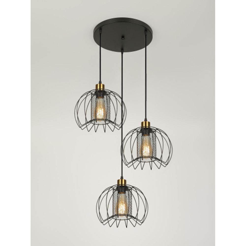 Светильник подвесной (подвес) Rivoli Adelaida 5108-203 3хЕ27 60 Вт лофт-кантри | Rivoli