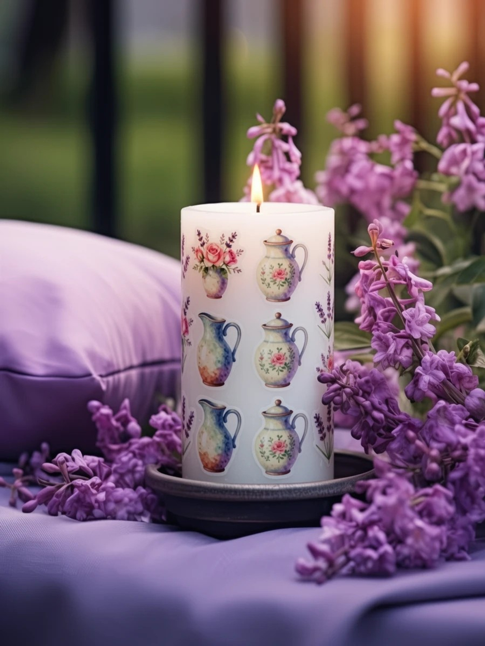 Трансфер переводной - декаль для свечей и гипса прованс 003 А5