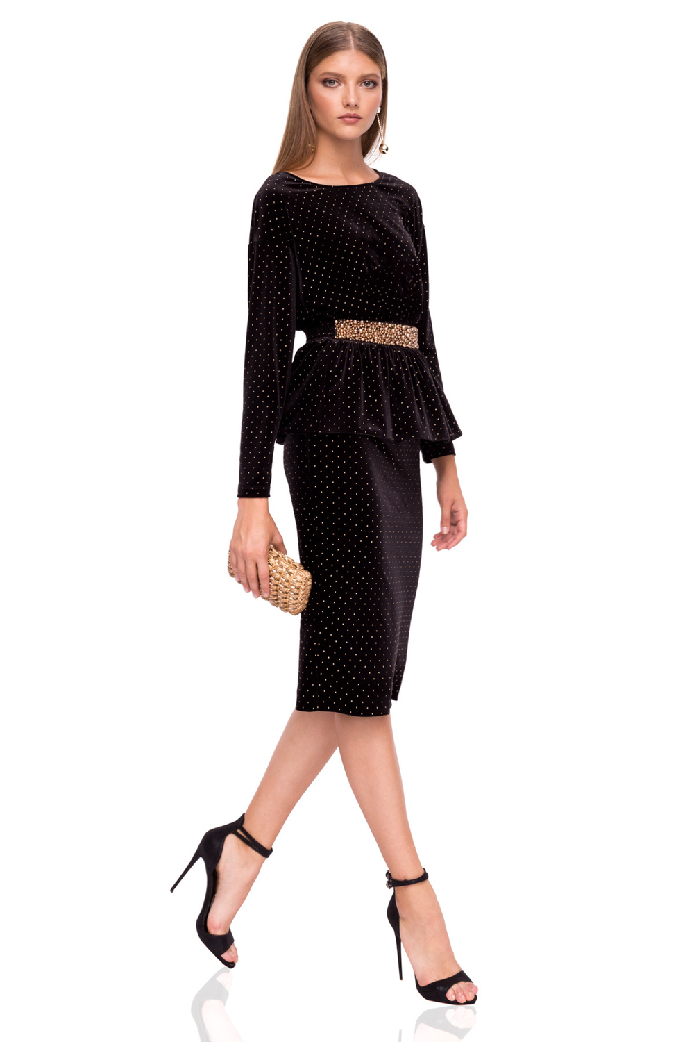 Элегантная бархатная юбка миди