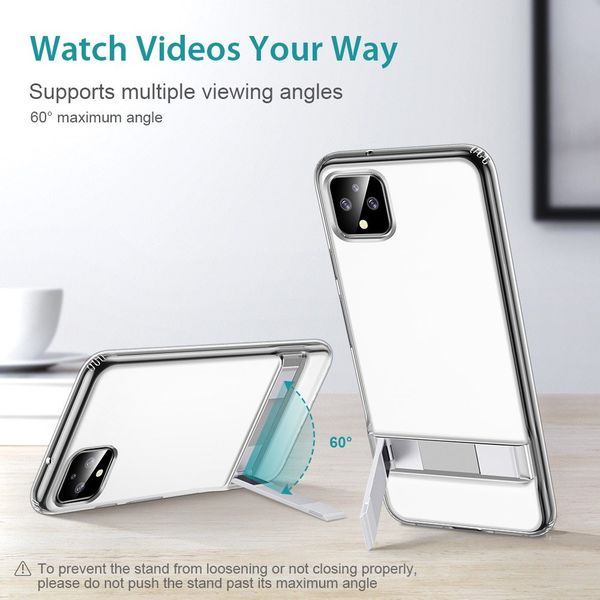 Противоударный чехол с подставкой ESR Metal Kickstand Case для Google Pixel 4 (Clear)