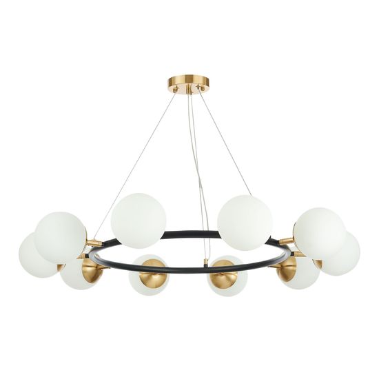 SLE220403-10 Светильник подвесной Черный, Латунь/Белый E27 10*60W FORLI