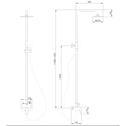 Душевая стойка ABBER Weiss Insel AF8020W без излива, белый-хром