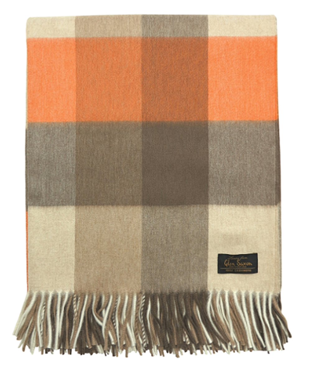 Плед 147х183 Glen Saxon Block 060 tangerine