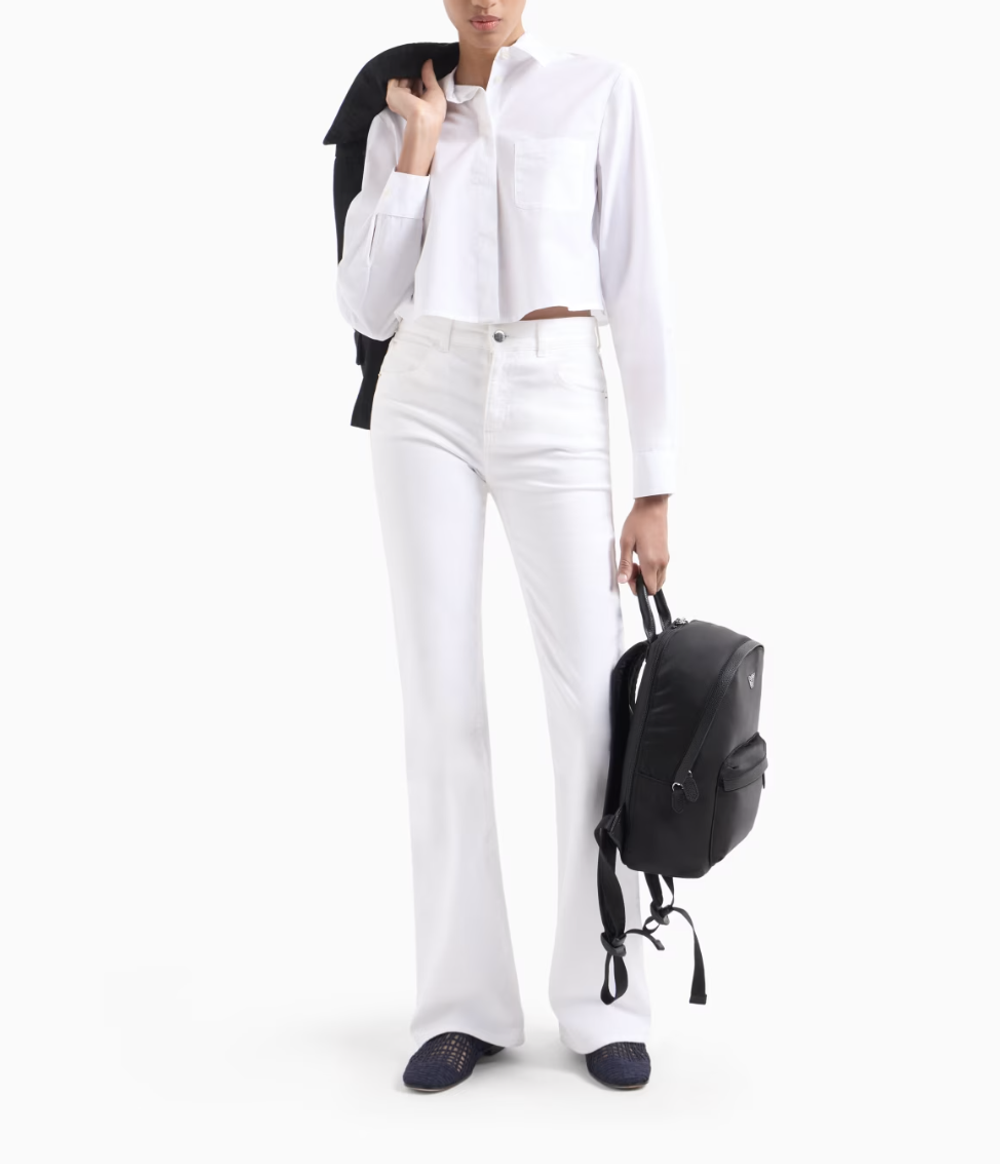 Женские джинсы Emporio Armani J47 Mid-Rise с клёшем из эластичного денима
