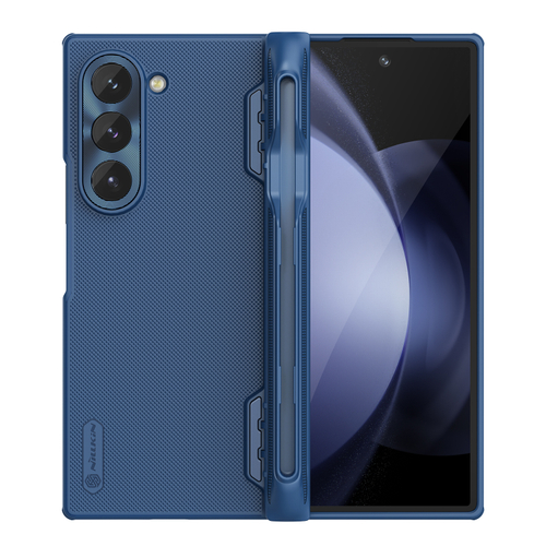 Усиленный чехол синего цвета с держателем для S Pen от Nillkin для Samsung Galaxy Z Fold 6 5G, серия Super Frosted Shield Fold (With pen holder)