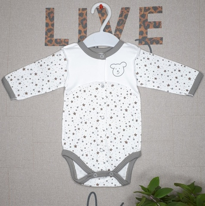 Боди МИШКА И ЗВЕЗДЫ (серый)