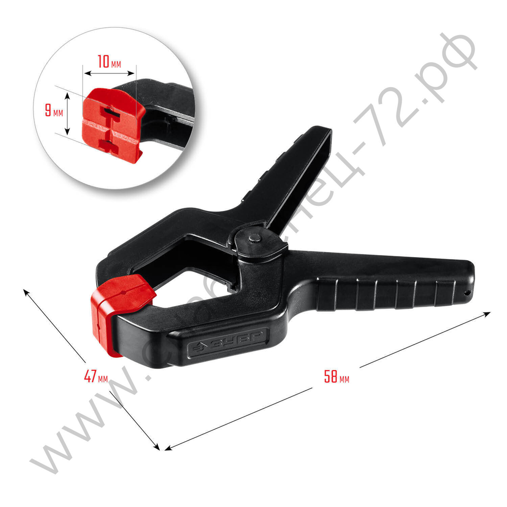 ЗУБР МЗ-40 38х38 мм, Пружинный зажим (32247-4)