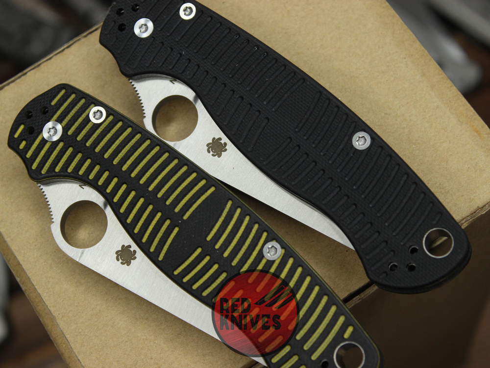 Нож Spyderco ParaMilitary 2 Salt DROP BLACK - фрезеровка скоба, клинок дроп поинт