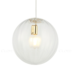 Подвесной светильник Cloyd BRINN-B P1 / Ø30 см - золото - прозрачн. стекло (арт.11597)