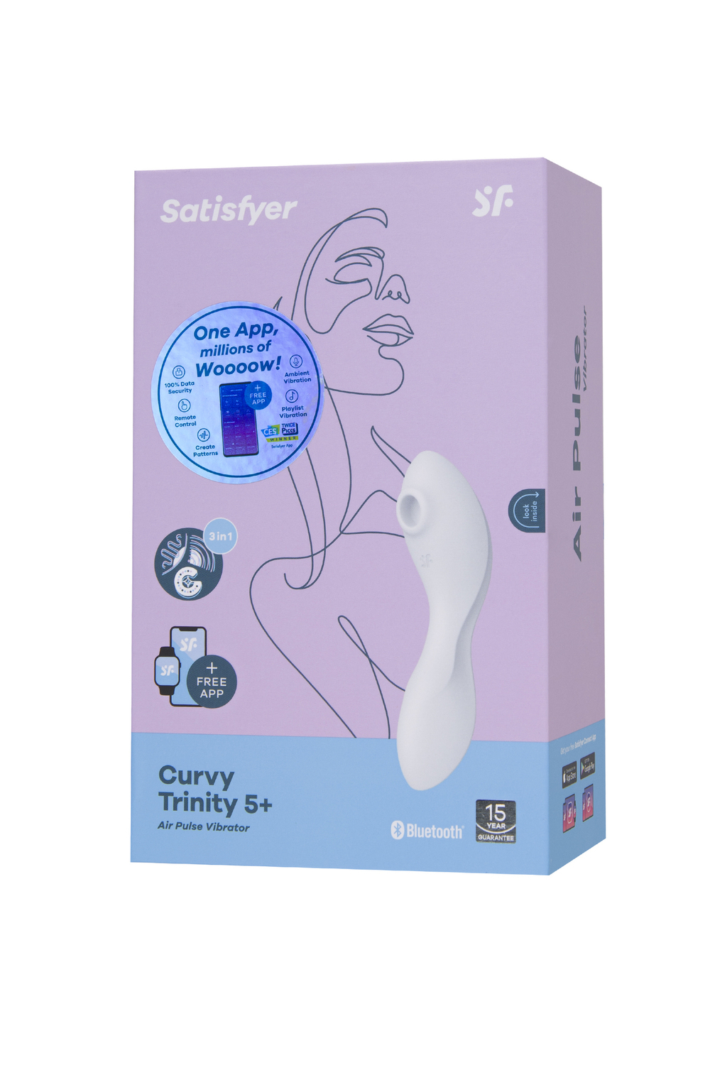 Вакуумно-волновой стимулятор Satisfyer Curvy Trinity 5+ белый