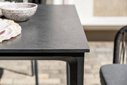 "Малага" обеденная группа на 6 персон со стульями "Марсель", каркас темно-серый, роуп темно-серый